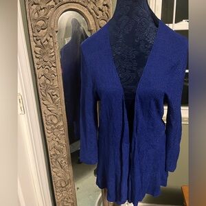 Beautiful blue Eileen Fisher open cardigan, EUC